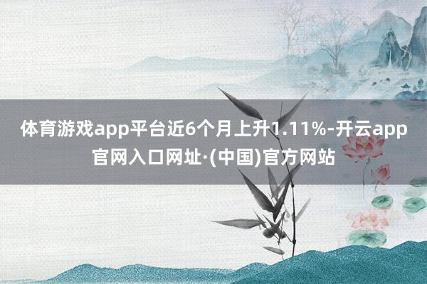 体育游戏app平台近6个月上升1.11%-开云app官网入口网址·(中国)官方网站