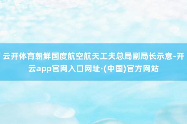 云开体育　　朝鲜国度航空航天工夫总局副局长示意-开云app官网入口网址·(中国)官方网站