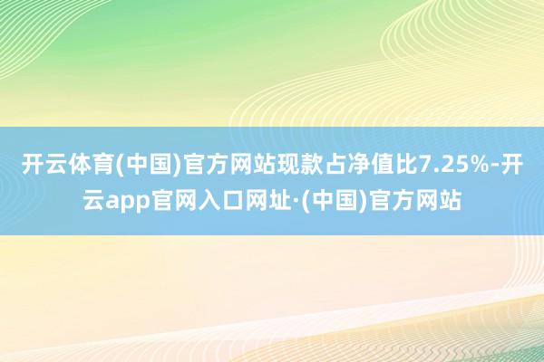 开云体育(中国)官方网站现款占净值比7.25%-开云app官网入口网址·(中国)官方网站