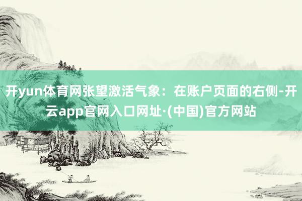 开yun体育网张望激活气象：在账户页面的右侧-开云app官网入口网址·(中国)官方网站