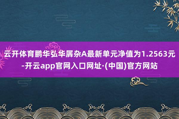 云开体育鹏华弘华羼杂A最新单元净值为1.2563元-开云app官网入口网址·(中国)官方网站