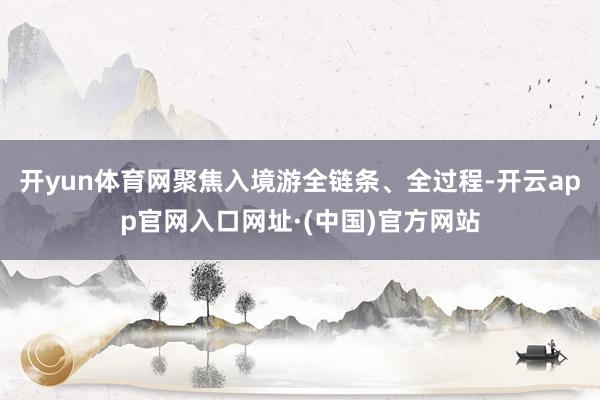 开yun体育网聚焦入境游全链条、全过程-开云app官网入口网址·(中国)官方网站